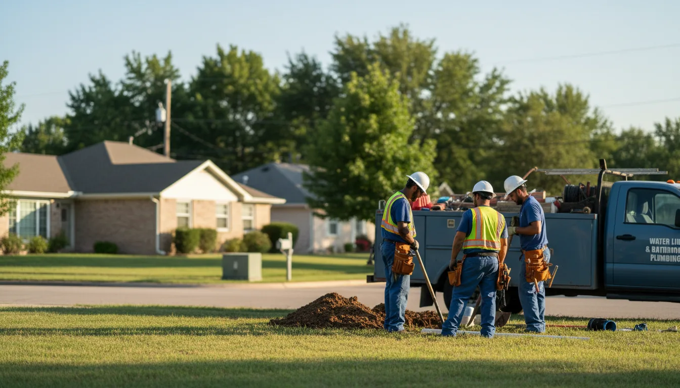 Residential water line and bathroom plumbing service in Crestline, OH